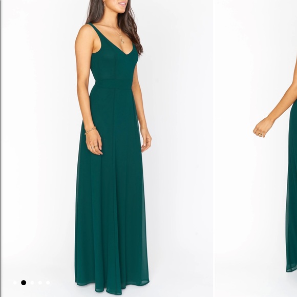 Show Me Your Mumu Jenn Maxi Dress Emerald Chiffon - Picture 5 of 12